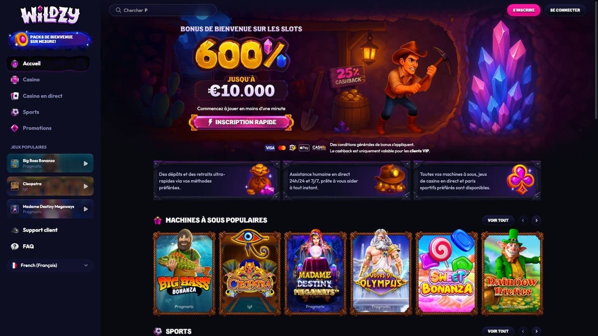 Wildzy casino bonus free spins 2026